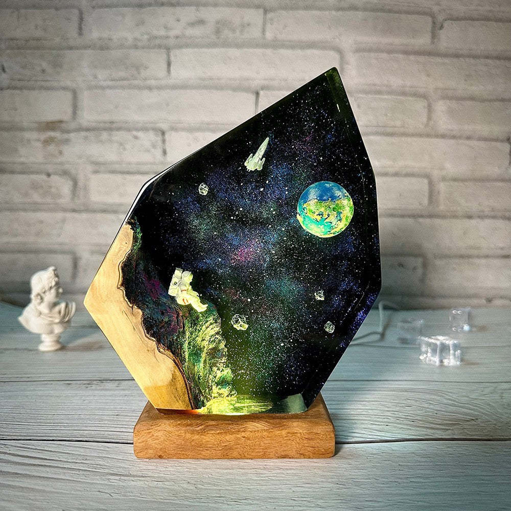 Galaxy Astronaut Resin Art Night Light Star Epoxy Design Space Theme Holiday Gift recommend
