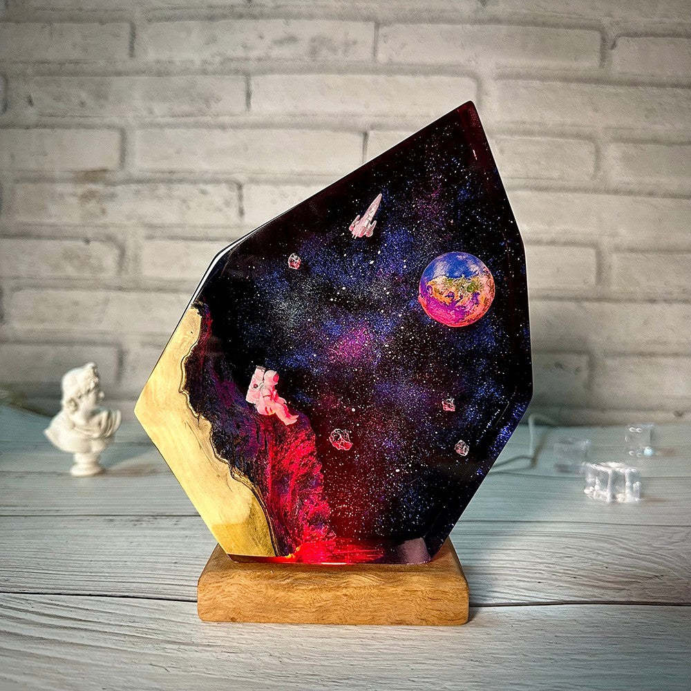 Galaxy Astronaut Resin Art Night Light Star Epoxy Design Space Theme Holiday Gift recommend