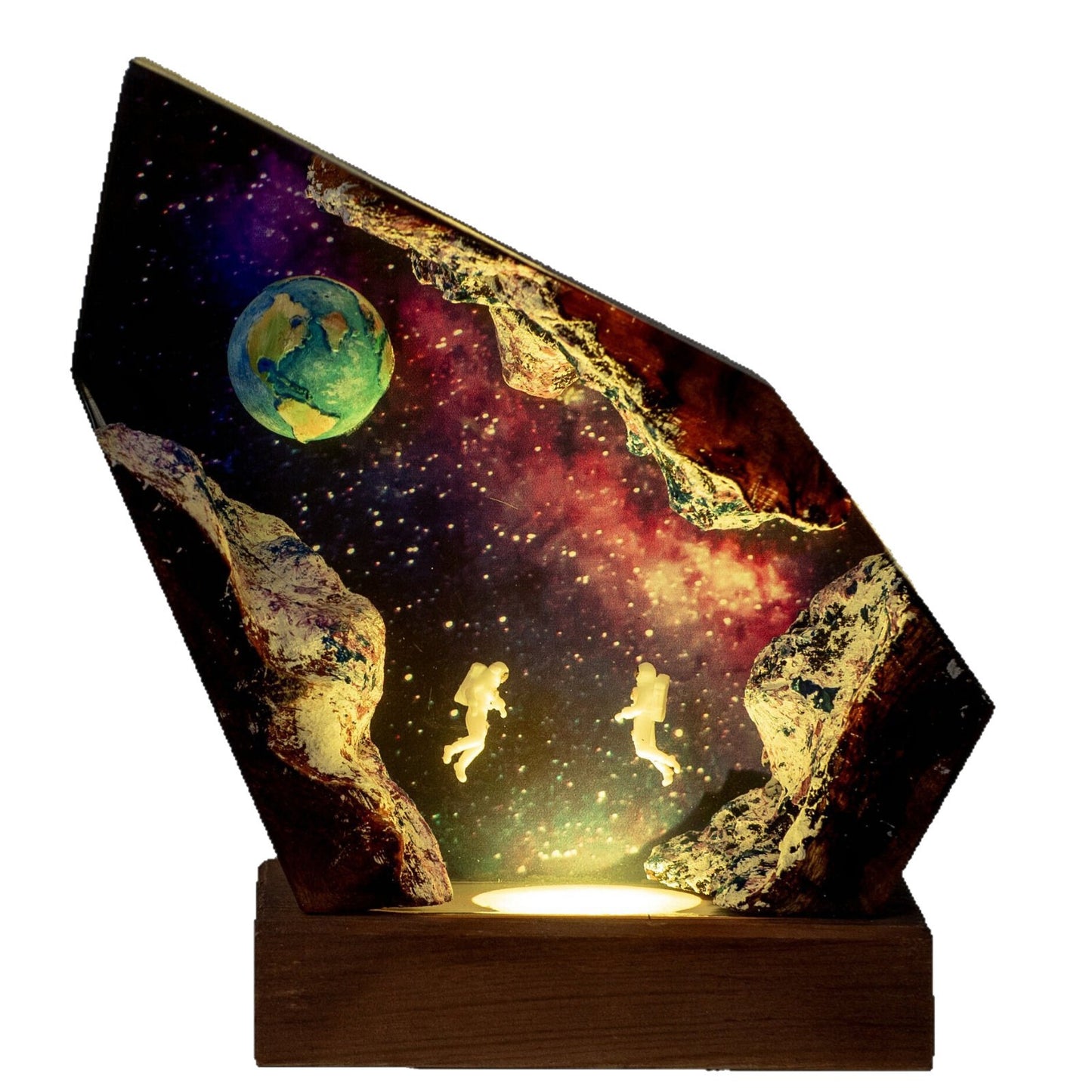 Cross-Border Hot Selling Space Astronaut Epoxy Lamp Bedroom Resin Art Decoration 2025 Father's Day Gift