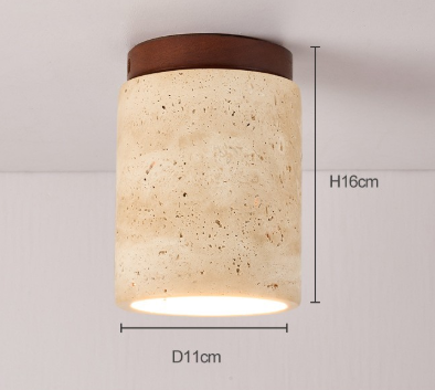 Japanese Style Silent Wind Yellow Cave Stone Small Ceiling Lamp Retro Cream Style Bedroom Entrance Balcony Corridor Stair Auschor Lamp 2