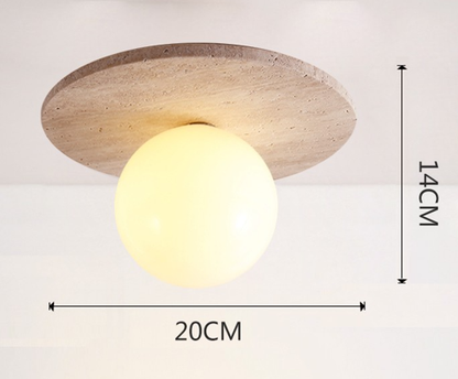 Japanese Style Silent Wind Yellow Cave Stone Small Ceiling Lamp Retro Cream Style Bedroom Entrance Balcony Corridor Stair Auschor Lamp 2