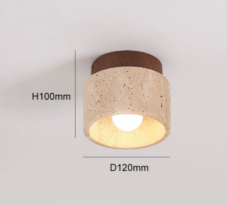 Japanese style silent wind yellow cave stone ceiling lamp designer retro creative entrance corridor hallway porch balcony small lamp 2