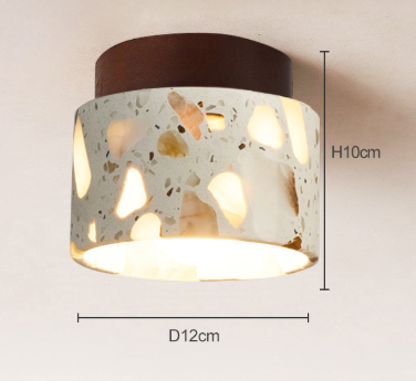 Japanese Style Silent Wind Yellow Cave Stone Small Ceiling Lamp Retro Cream Style Bedroom Entrance Balcony Corridor Stair Auschor Lamp 2