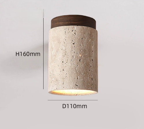 Japanese style silent wind yellow cave stone ceiling lamp designer retro creative entrance corridor hallway porch balcony small lamp 2
