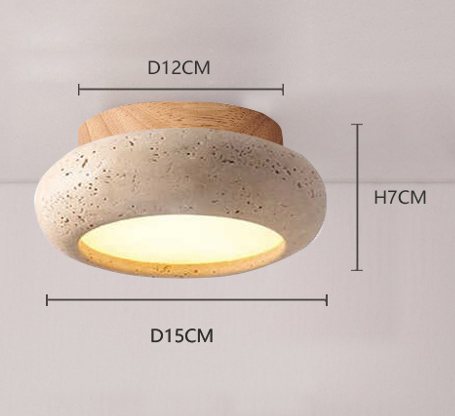 Japanese Style Silent Wind Yellow Cave Stone Small Ceiling Lamp Retro Cream Style Bedroom Entrance Balcony Corridor Stair Auschor Lamp 2