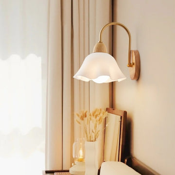Nordic Wall Lamp Japanese Bedroom Bedside Lamp Log Study Aisle Background Wall Retro Internet Celebrant Silent Wind Lamps