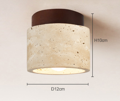 Japanese Style Silent Wind Yellow Cave Stone Small Ceiling Lamp Retro Cream Style Bedroom Entrance Balcony Corridor Stair Auschor Lamp