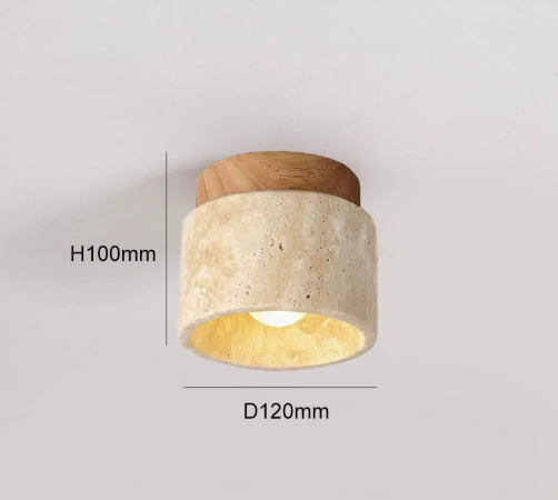 Japanese style silent wind yellow cave stone ceiling lamp designer retro creative entrance corridor hallway porch balcony small lamp