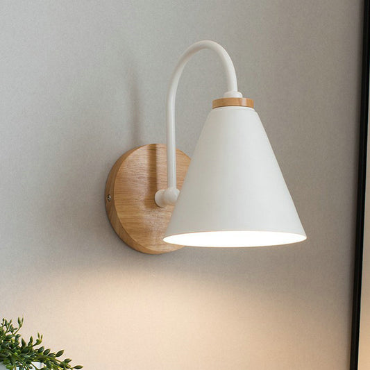 Factory supply Nordic macaron simple black and white curved wall lamp living room bedroom bedside lamp aisle entrance lamp