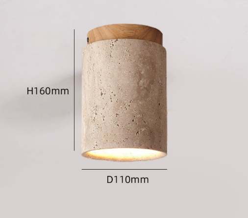 Japanese style silent wind yellow cave stone ceiling lamp designer retro creative entrance corridor hallway porch balcony small lamp