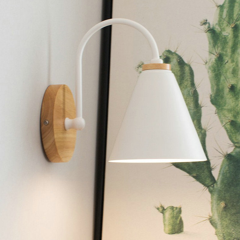 Factory supply Nordic macaron simple black and white curved wall lamp living room bedroom bedside lamp aisle entrance lamp