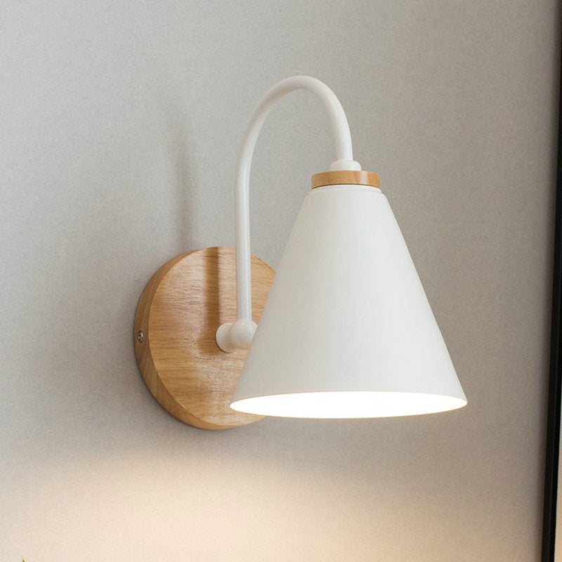 Factory supply Nordic macaron simple black and white curved wall lamp living room bedroom bedside lamp aisle entrance lamp