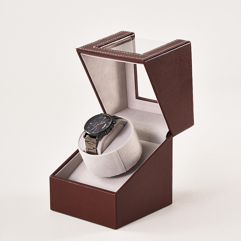 Watch Shaker Display Box Household Electric Watch Box Automatic Winding Classy Watch Shaker Motor Box Leather Watch Shaker