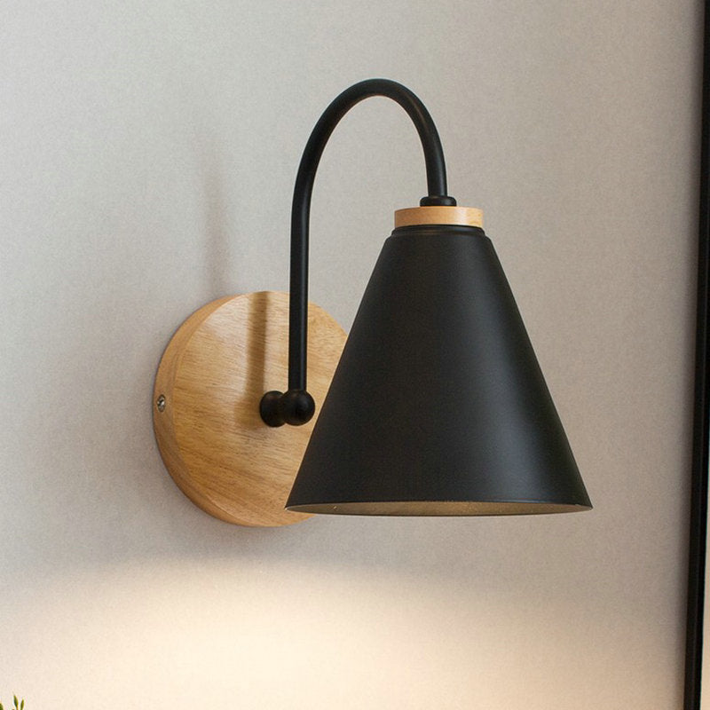 Factory supply Nordic macaron simple black and white curved wall lamp living room bedroom bedside lamp aisle entrance lamp