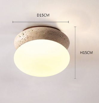 Japanese Style Silent Wind Yellow Cave Stone Small Ceiling Lamp Retro Cream Style Bedroom Entrance Balcony Corridor Stair Auschor Lamp