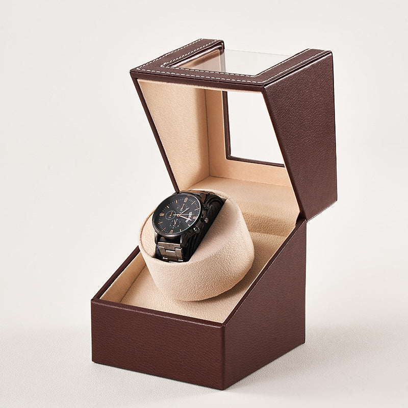 Watch Shaker Display Box Household Electric Watch Box Automatic Winding Classy Watch Shaker Motor Box Leather Watch Shaker