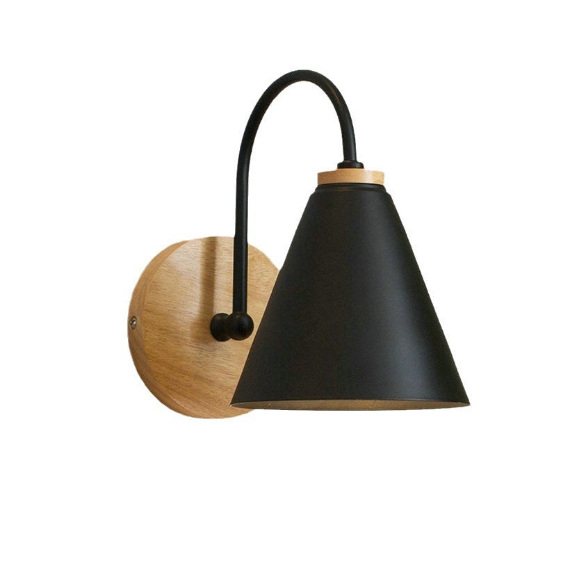 Factory supply Nordic macaron simple black and white curved wall lamp living room bedroom bedside lamp aisle entrance lamp