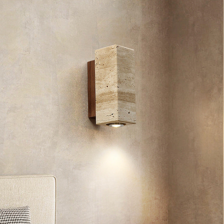 Nordic Style Silent Wind Yellow Cave Stone LED Wall Lamp Japanese Style Living Room Background Wall Aisle Lamp Creative Bedroom Bedside Wall Lamp