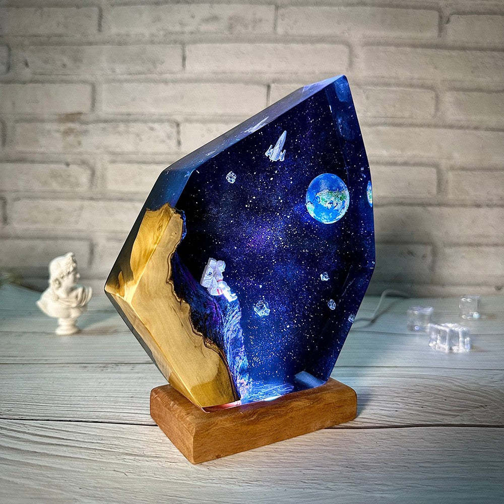 Galaxy Astronaut Resin Art Night Light Star Epoxy Design Space Theme Holiday Gift recommend