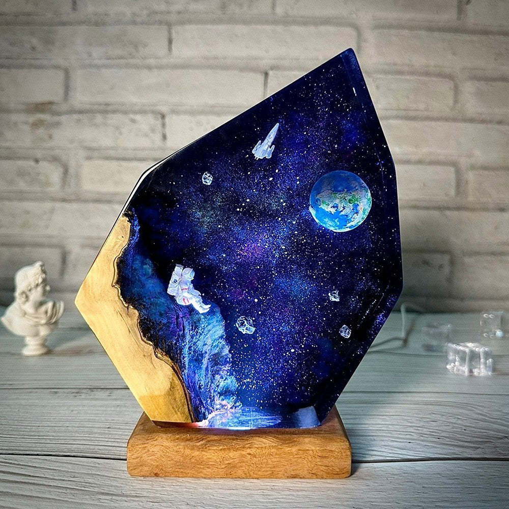 Galaxy Astronaut Resin Art Night Light Star Epoxy Design Space Theme Holiday Gift recommend