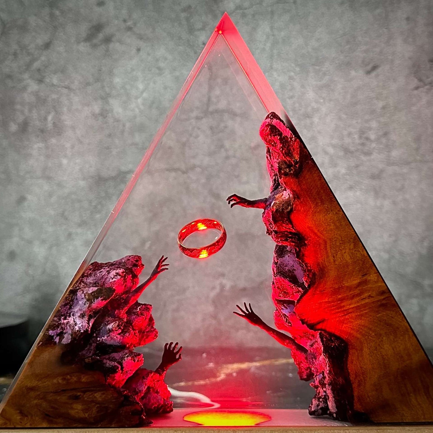 Magic ring epoxy resin wooden night light handmade gift home decoration marine resin lamp boyfriend's gift