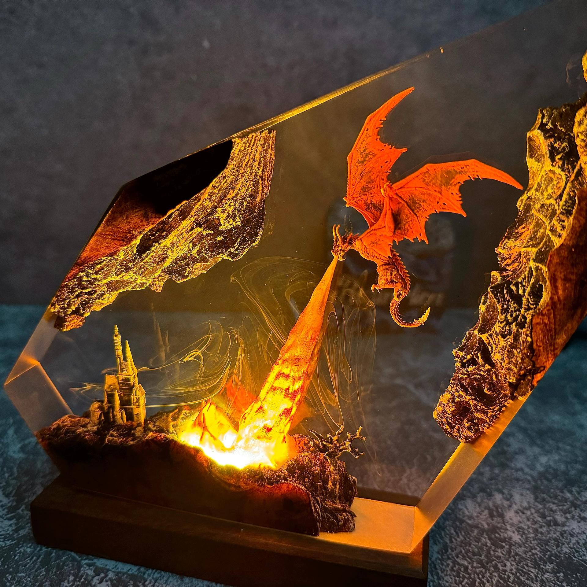 Dragonite Movie Resin Night Light | Handmade Dragon Lamp, Unique Christmas Gift