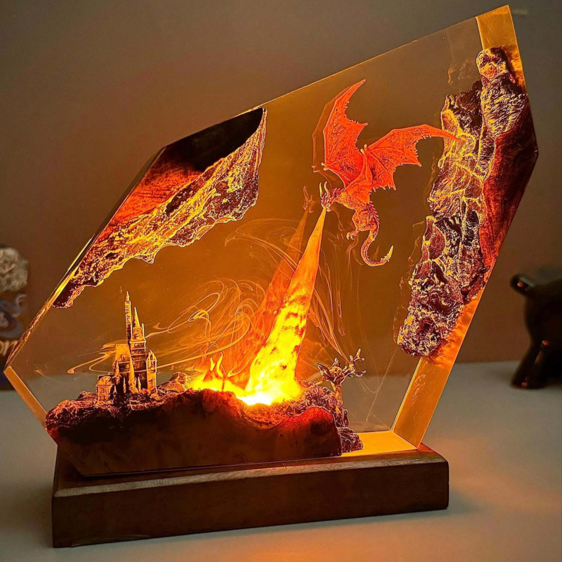 Dragonite Movie Resin Night Light | Handmade Dragon Lamp, Unique Christmas Gift