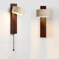 Rotatable Solid Wood Wall Lamp, Japanese Wabi-Sabi Wall Sconce, Modern Bedside Reading Light, Wooden Aisle & Hallway Lighting
