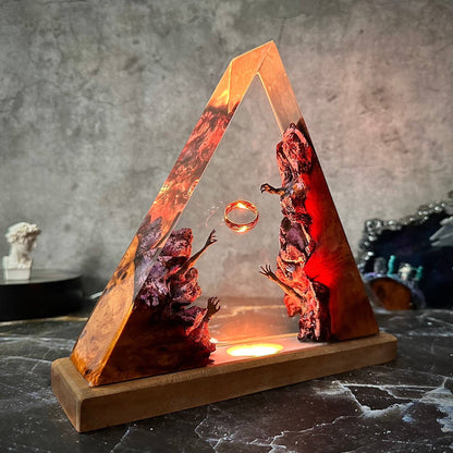 Magic ring epoxy resin wooden night light handmade gift home decoration marine resin lamp boyfriend's gift