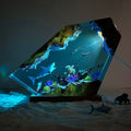 Undersea resin lamp with LED lights – great white shark and sea turtle