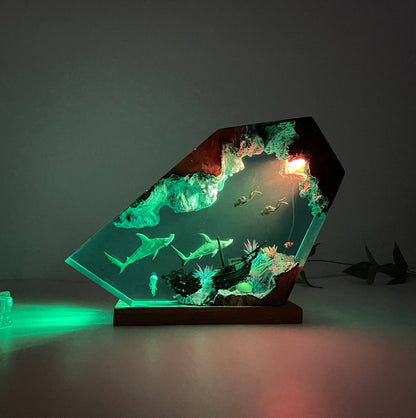 Decorative night lamp, Epoxy resin lights, Christmas gift Idea